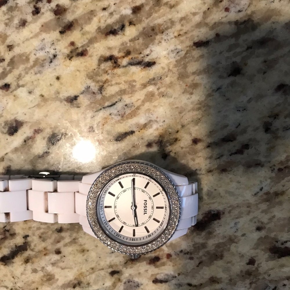 White fossil watch